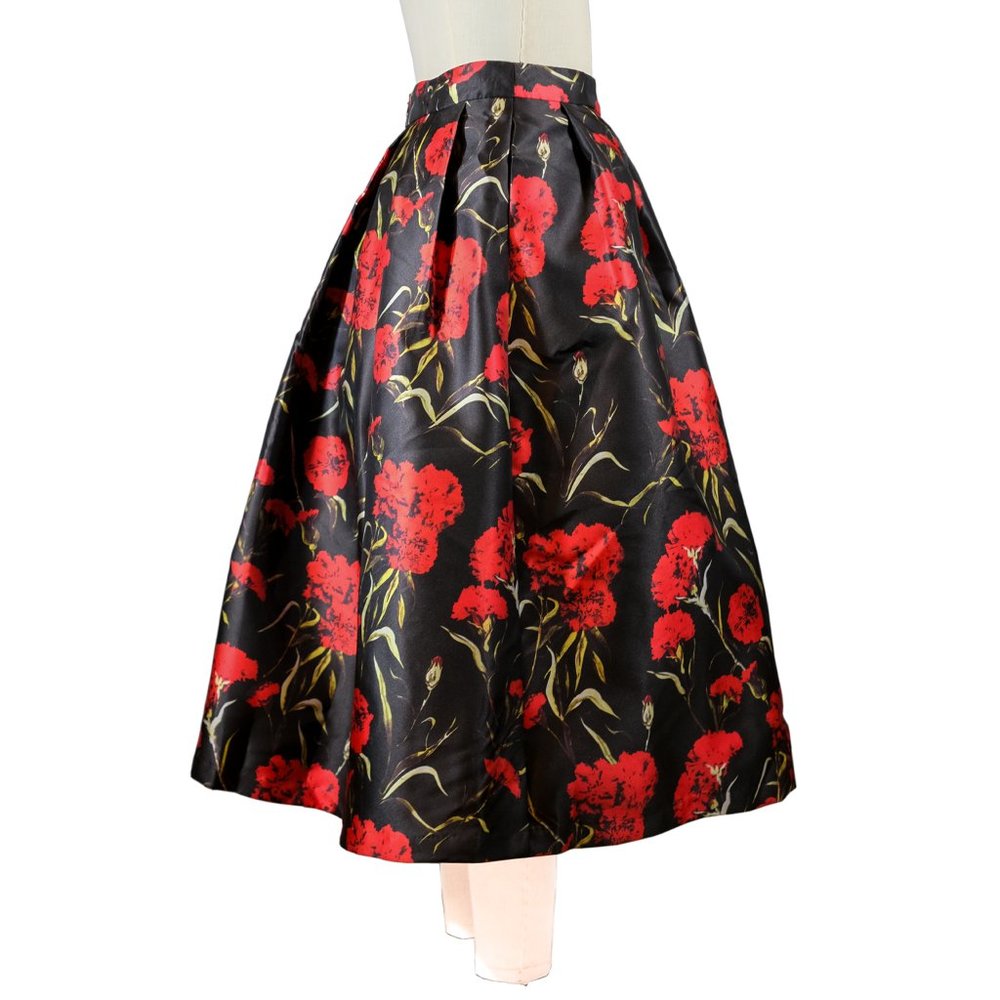 Ark & Co. Rose Print Satin Evening Skirt - Size LG - NWT - Picture 2 of 12